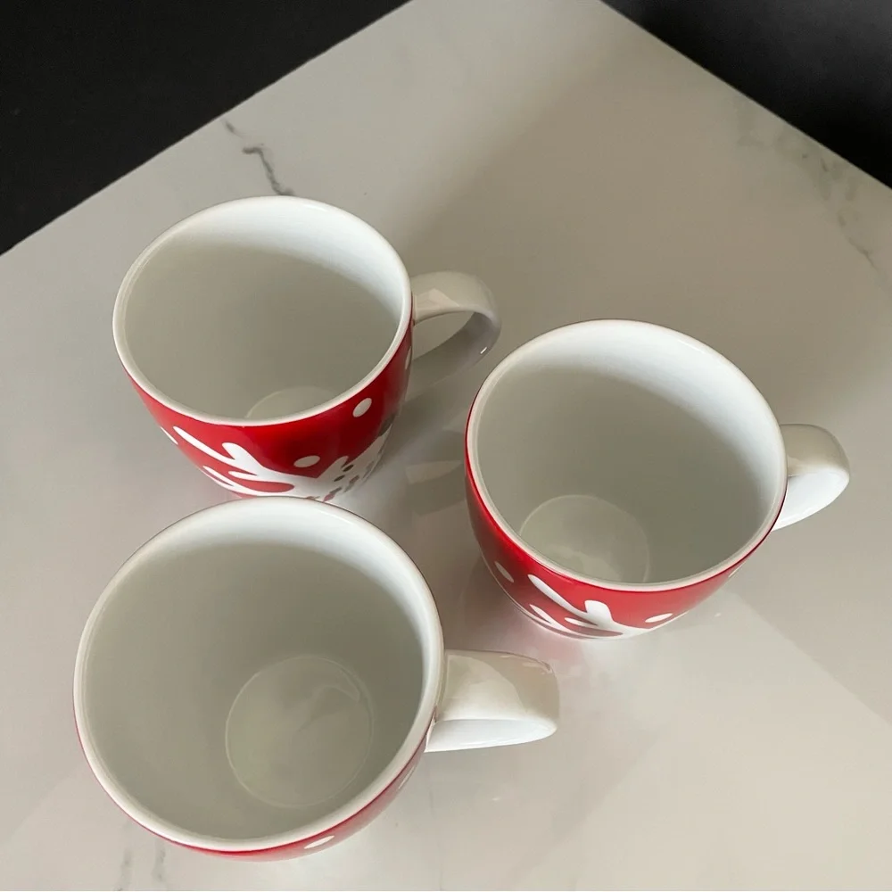 SET of 3 Reindeer Mugs by Crate&Barrel